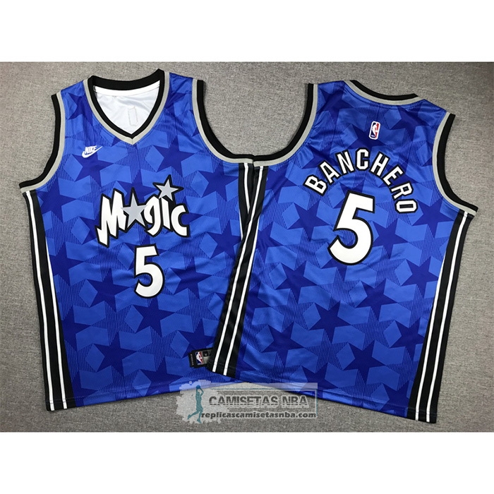 Camiseta Nino Orlando Magic Paolo Banchero NO 5 Classic 2023-24 Azul